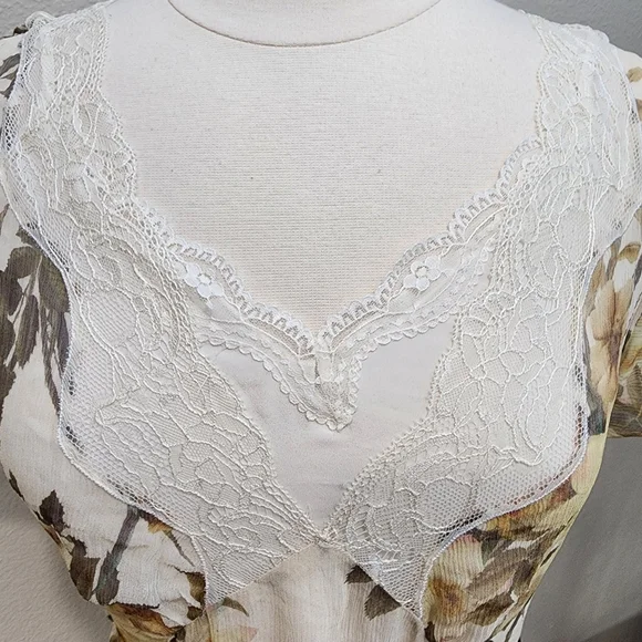 Reiss Emlin Floral Lace Yellow‎ Dress Wedding Garden Party Slip Dress Size 6 - Picture 5 of 11